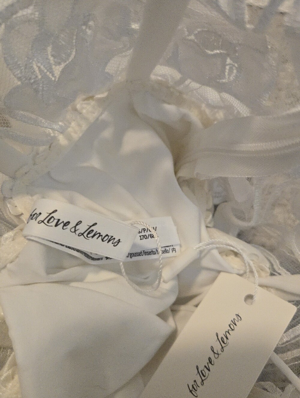 For Love & Lemons White "Blushing Blooms" Corset Satin Mini Skirt Skort - Size S - Picture 6 of 10